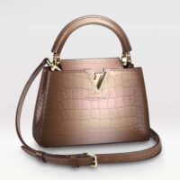 Louis Vuitton LV Women Capucines Mini Handbag Forest Clearing High Shiny Alligator Leather