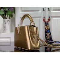 Louis Vuitton LV Women Capucines Mini Handbag Forest Clearing High Shiny Alligator Leather (1)