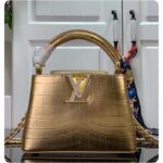 Louis Vuitton LV Women Capucines Mini Handbag Forest Clearing High Shiny Alligator Leather - immagine 2