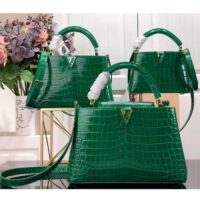 Louis Vuitton LV Women Capucines Mini Handbag Green Crocodilien Brillant Savoir Faire (1)