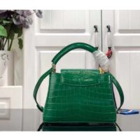 Louis Vuitton LV Women Capucines Mini Handbag Green Crocodilien Brillant Savoir Faire (1)