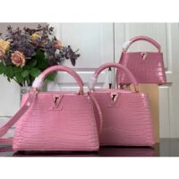 Louis Vuitton LV Women Capucines BB Handbag Pink Crocodilien Brillant Savoir Faire (8)