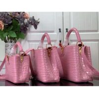 Louis Vuitton LV Women Capucines MM Handbag Pink Crocodilien Brillant Savoir Faire (8)