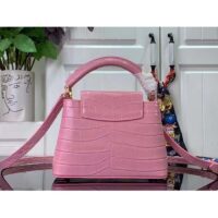 Louis Vuitton LV Women Capucines Mini Handbag Pink Crocodilien Brillant Savoir Faire (6)