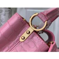 Louis Vuitton LV Women Capucines Mini Handbag Pink Crocodilien Brillant Savoir Faire (6)