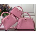 Louis Vuitton LV Women Capucines BB Handbag Pink Crocodilien Brillant Savoir Faire - immagine 12
