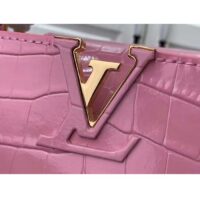 Louis Vuitton LV Women Capucines Mini Handbag Pink Crocodilien Brillant Savoir Faire (6)