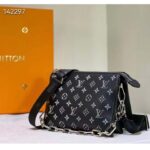 Louis Vuitton LV Women Coussin MM Handbag Black Gray Lambskin – Image 5