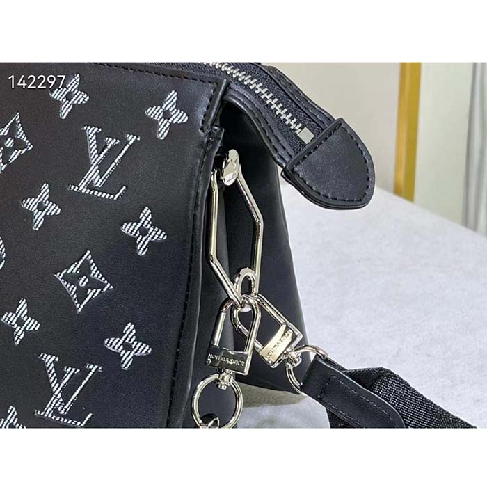 Louis Vuitton LV Women Coussin MM Handbag Black Gray Lambskin (4)