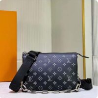 Louis Vuitton LV Women Coussin MM Handbag Black Gray Lambskin (8)