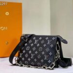 Louis Vuitton LV Women Coussin MM Handbag Black Gray Lambskin – Image 3