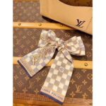Louis Vuitton LV Women Damier Infinity Bandeau Azure Blue Silk Inkjet Print - Image 3