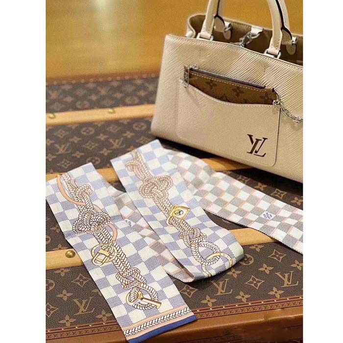 Louis Vuitton LV Women Damier Infinity Bandeau Azure Blue Silk Inkjet Print (5)