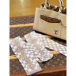 Louis Vuitton LV Women Damier Infinity Bandeau Azure Blue Silk Inkjet Print - Image 5