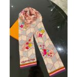 Louis Vuitton LV Women Damier Pop Up Bandeau Pink Azure Blue Silk Inkjet Print - Image 6