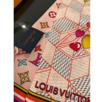 Louis Vuitton LV Women Damier Pop Up Bandeau Pink Azure Blue Silk Inkjet Print (1)