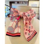 Louis Vuitton LV Women Damier Pop Up Bandeau Pink Azure Blue Silk Inkjet Print - Image 4