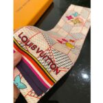 Louis Vuitton LV Women Damier Pop Up Bandeau Pink Azure Blue Silk Inkjet Print - Image 9