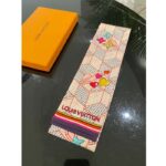 Louis Vuitton LV Women Damier Pop Up Bandeau Pink Azure Blue Silk Inkjet Print - Image 8