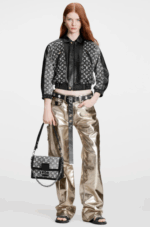 Louis Vuitton LV Women Dauphine MM Handbag Gray Denim Textile Jacquard - Image 12