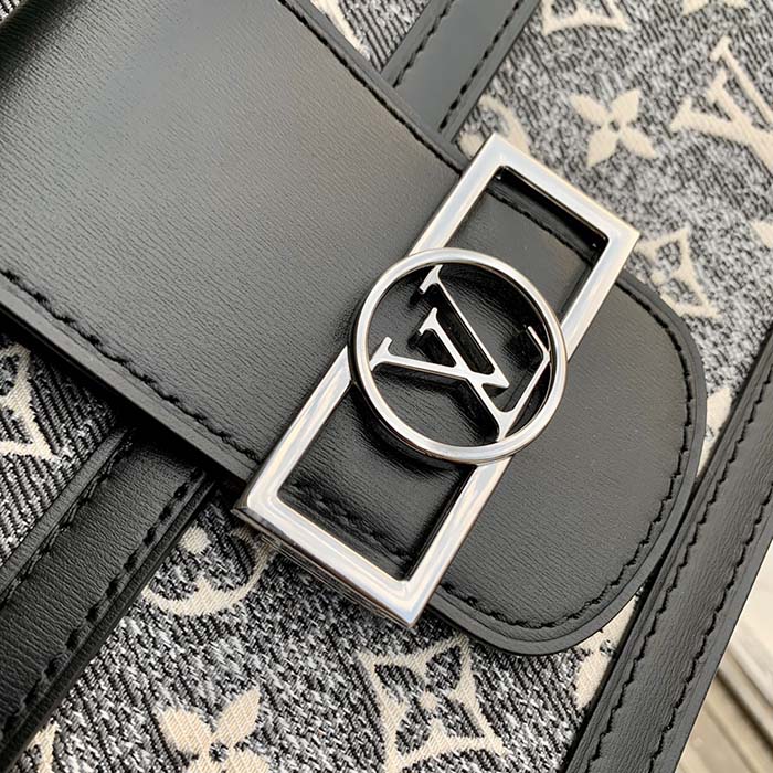 Replica Louis Vuitton Dauphine MM Bag In Grey Monogram Denim M21458