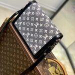 Louis Vuitton LV Women Dauphine MM Handbag Gray Denim Textile Jacquard - Image 6