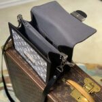 Louis Vuitton LV Women Dauphine MM Handbag Gray Denim Textile Jacquard - Image 5