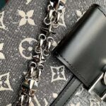 Louis Vuitton LV Women Dauphine MM Handbag Gray Denim Textile Jacquard - Image 7