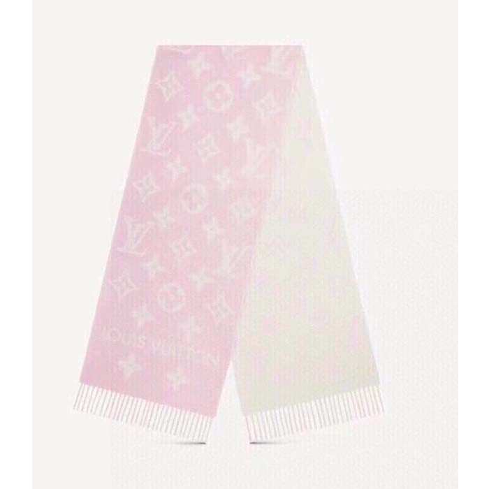 Louis Vuitton LV Women Essential Scarf Pink Wool Jacquard Weave Monogram Pattern