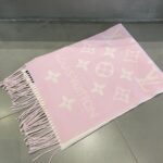 Louis Vuitton LV Women Essential Scarf Pink Wool Jacquard Weave Monogram Pattern – Image 5
