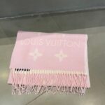 Louis Vuitton LV Women Essential Scarf Pink Wool Jacquard Weave Monogram Pattern – Image 2