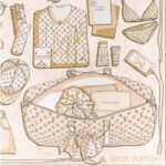 Louis Vuitton LV Women Kit 90 Square Sunset Khaki Silk Print Monogram Pattern - immagine 3