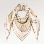 Louis Vuitton LV Women Kit 90 Square Sunset Khaki Silk Print Monogram Pattern