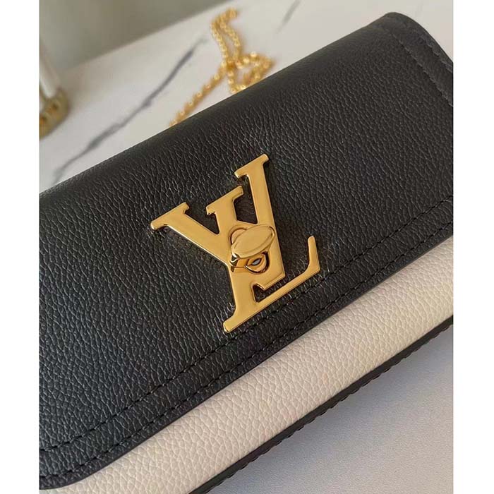 Louis Vuitton LV Women Lockme Tender Pochette Black Cream Grained