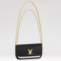 Louis Vuitton LV Women Lockme Tender Pochette Black Cream Grained Calf Leather (6)