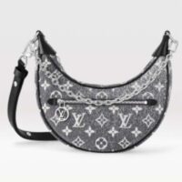 Louis Vuitton LV Women Loop PM Bag Gray Denim Textile Jacquard (1)