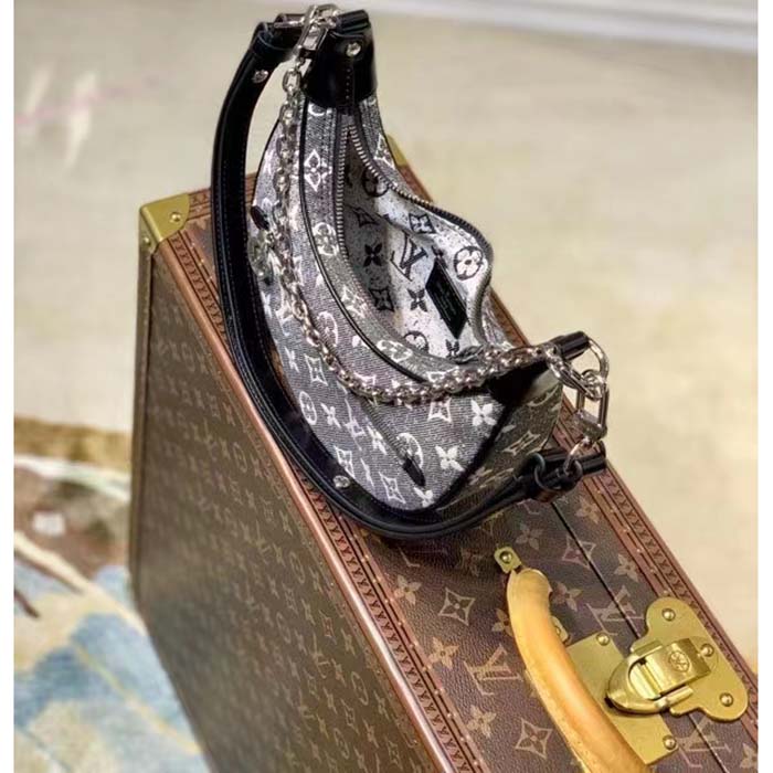 Louis Vuitton LV Women Loop PM Bag Gray Denim Textile Jacquard - LULUX Louis Vuitton LV Women Loop PM Bag Gray Denim Textile Jacquard 3