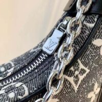 Louis Vuitton LV Women Loop PM Bag Gray Denim Textile Jacquard (1)