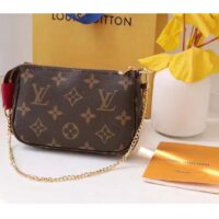 Louis Vuitton LV Women Mini Pochette Accessoires Fuchsia Monogram Coated Canvas (8)