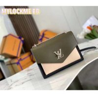 Louis Vuitton LV Women Mylockme Chain Bag Light Khaki Green Grained Calf Leather (5)