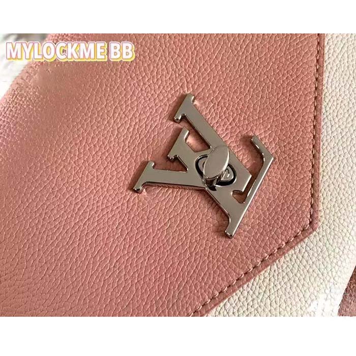 Louis Vuitton Mylockme Chain Calf Leather Chain Shoulder Bag Rose Trianon Pink
