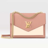 Louis Vuitton LV Women Mylockme Chain Bag Rose Trianon Pink Grained Calf Leather (3)