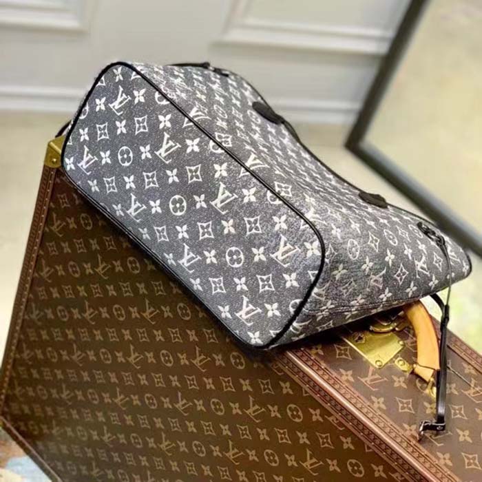 Louis Vuitton LV Neverfull Denim Gray Grey ref.682388 - Joli Closet