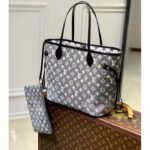 Louis Vuitton LV Women Neverfull MM Tote Gray Denim Textile Jacquard – Bild 3