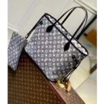 Louis Vuitton LV Women Neverfull MM Tote Gray Denim Textile Jacquard – Bild 4