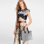 Louis Vuitton LV Women OnTheGo MM Tote Gray Denim Textile Jacquard – Image 15