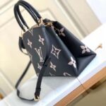 Louis Vuitton LV Women Petit Palais Handbag Noir Beige Embossed Grained Cowhide - Image 4