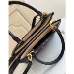 Louis Vuitton LV Women Petit Palais Handbag Noir Beige Embossed Grained Cowhide - Image 9