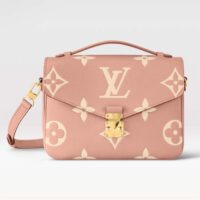 Louis Vuitton LV Women Pochette Métis Handbag Trianon Pink Cream Embossed Grained Cowhide (2)