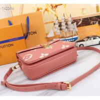 Louis Vuitton LV Women Pochette Métis Handbag Trianon Pink Cream Embossed Grained Cowhide (2)